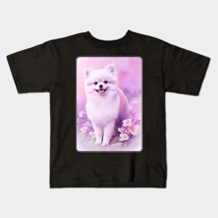 Pomeranian Watercolor Portrait 1 Kids T-Shirt